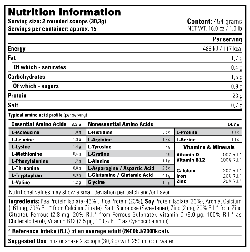 100 % pflanzliches Protein