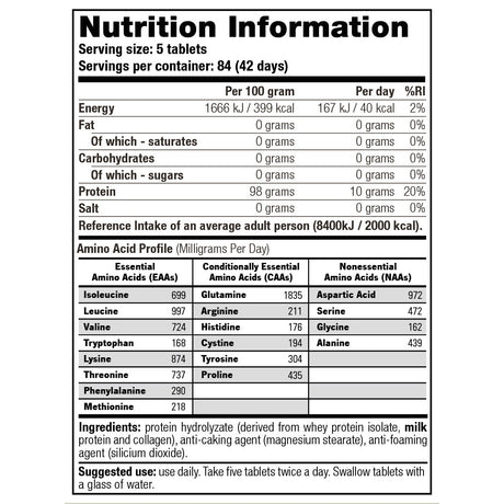 Amino Xplode 10,000  - Stacker 2 • 420 tabletten (84 servings) • Aminozuren & Herstel - supplement facts, dosering en samenstelling