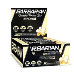 Barbarian - Stacker 2 • 15 eiwitrepen (55 gram per bar) • Eiwit & Proteine snack repen - White Chocolate Peanutbutter - boxshot