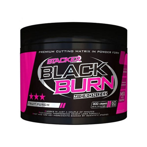 Black Burn Micronized - Stacker 2 • 300 gram  • Afslanken, Afvallen & Vetverbranden - Fruit Punch - Fatburner