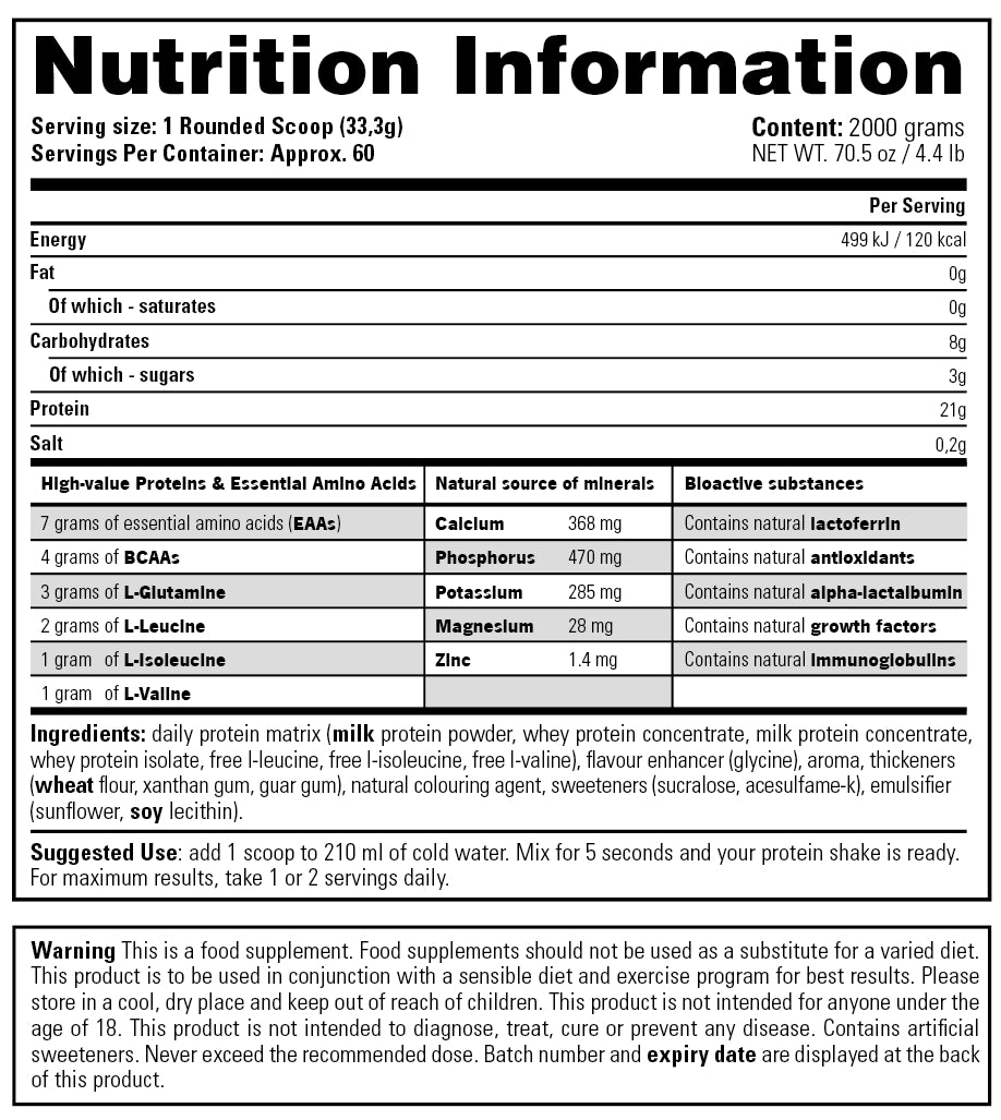 Daily Protein - Stacker 2 • 908 / 2000 gram • Eiwit & proteine shakes - Supplement facts, dosering & samenstelling