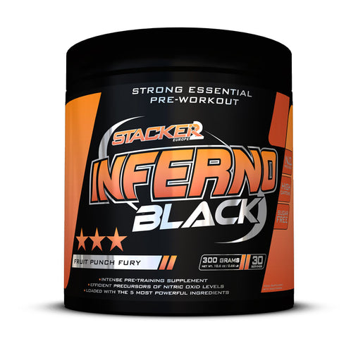 Inferno Black - Stacker 2 • 300 gram (30 servings) • Pre-workout / Training - smaak Fruit Punch Fury