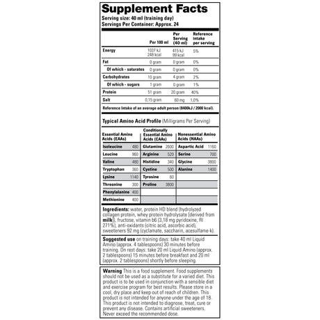 Liquid Amino  - Stacker 2 • 946 ml (24 servings) • Aminozuren & Herstel - supplement facts, dosering en samenstelling